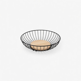 Emay Metal Fruit Basket Black Color Single Layer Y...