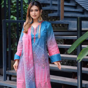 Pure Cotton Ready Three Piece