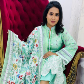 Premium Cotton Unstitched Three Piece