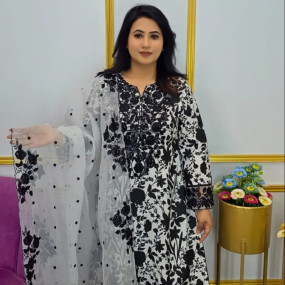 Premium Quota Cotton Unstitched Three Piece