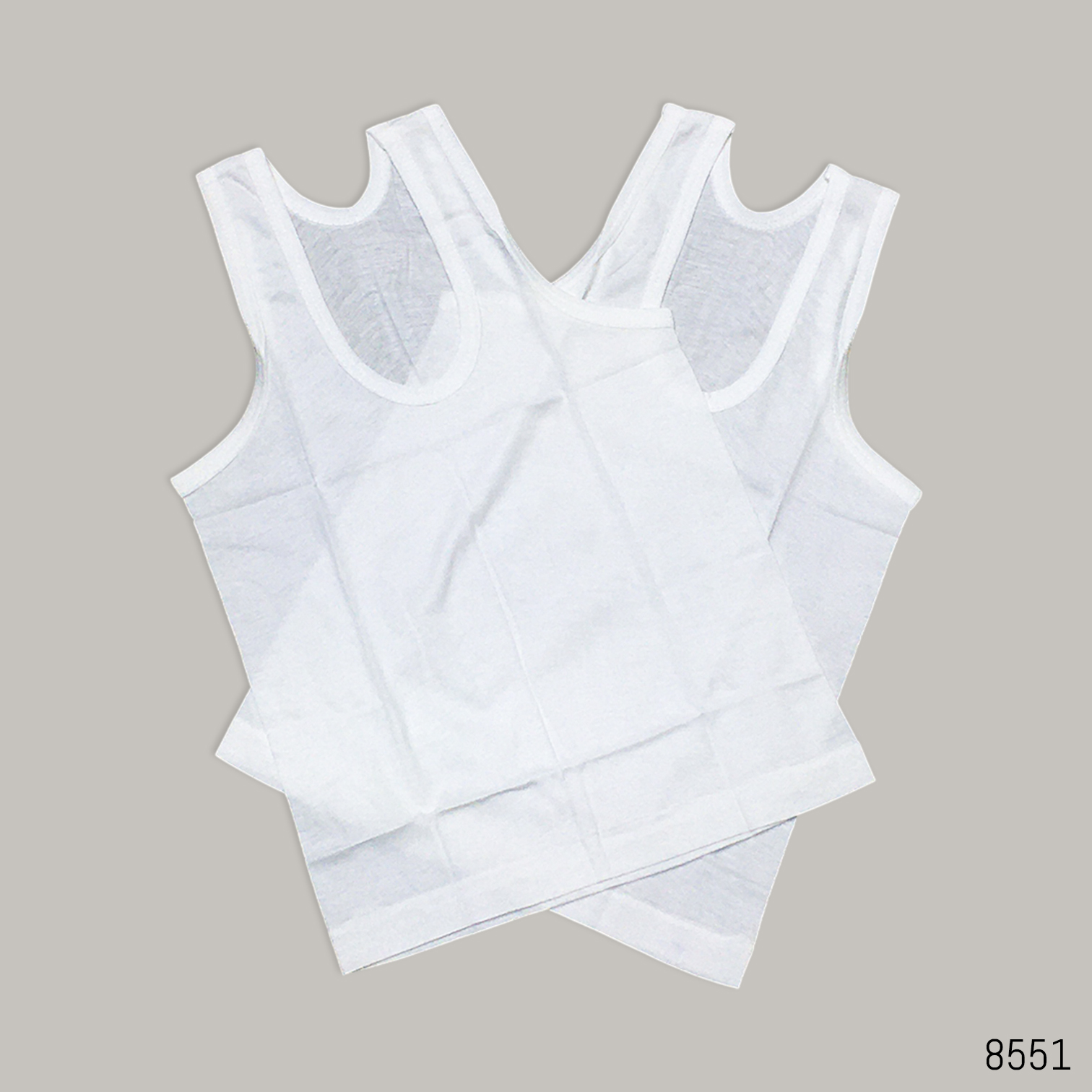 Boys White Cotton Sando Genji — 2 Pcs Set