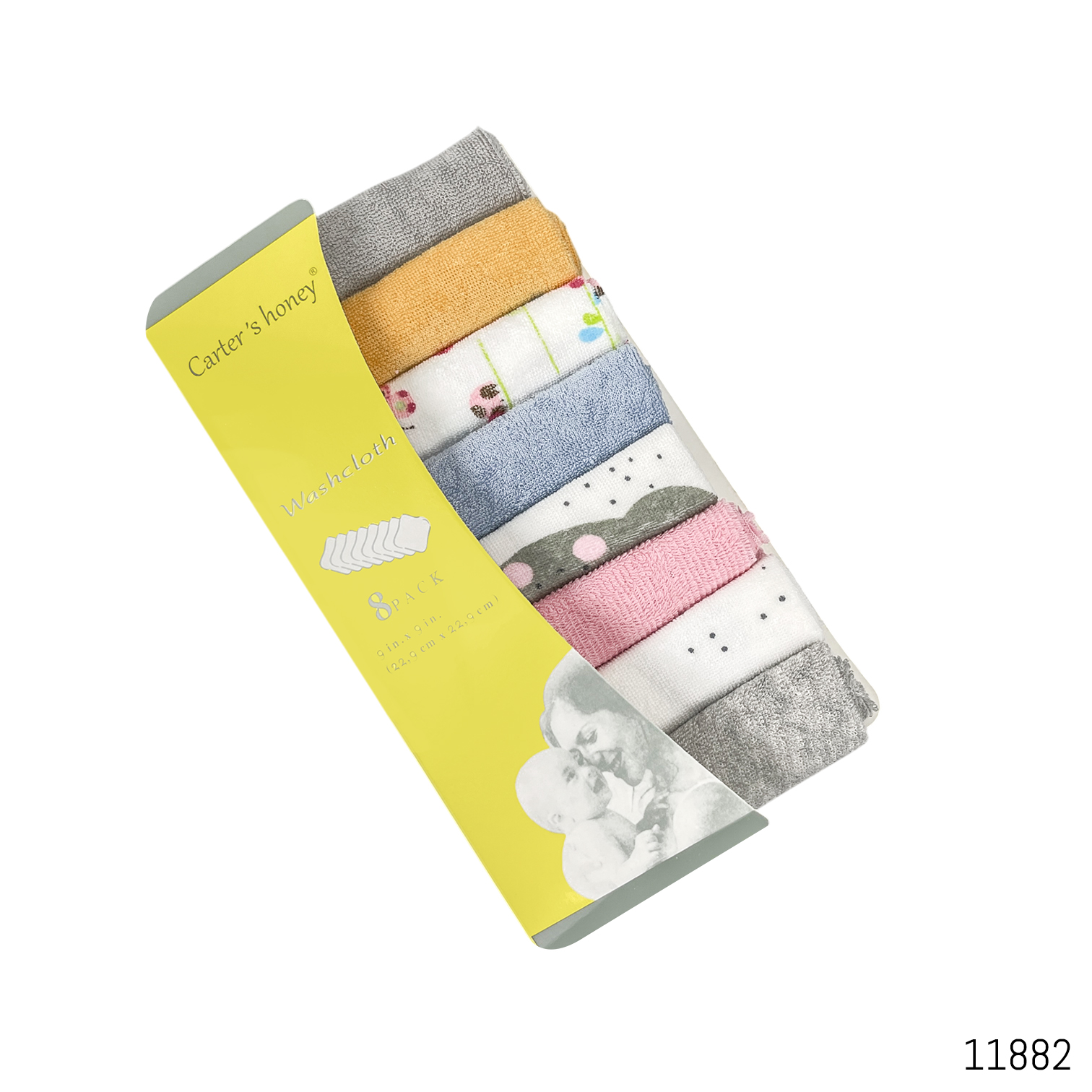 Carter's Honey Cotton Baby Wash Cloth Towel — 8pcs
