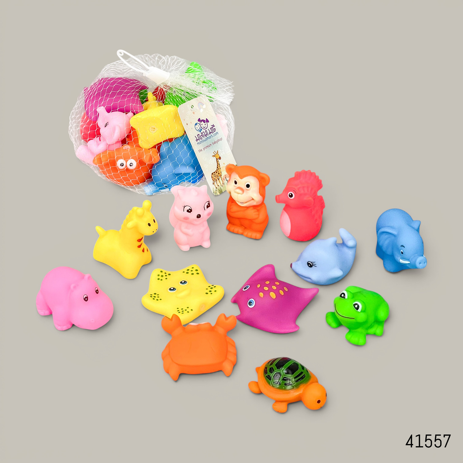 Squeeze Me Squeaky Bath Toys 12pcs — 3m+