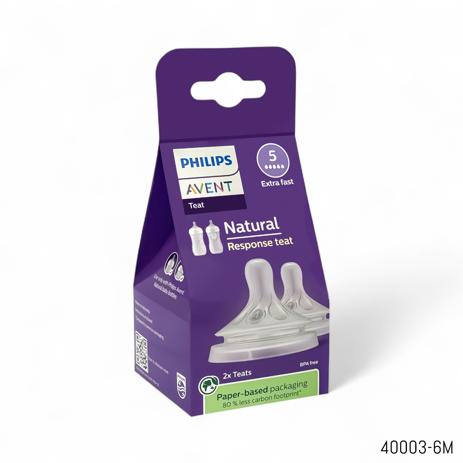 Philips Avent Teat Natural Response Nipple 2pcs Set 6m+ Level 5