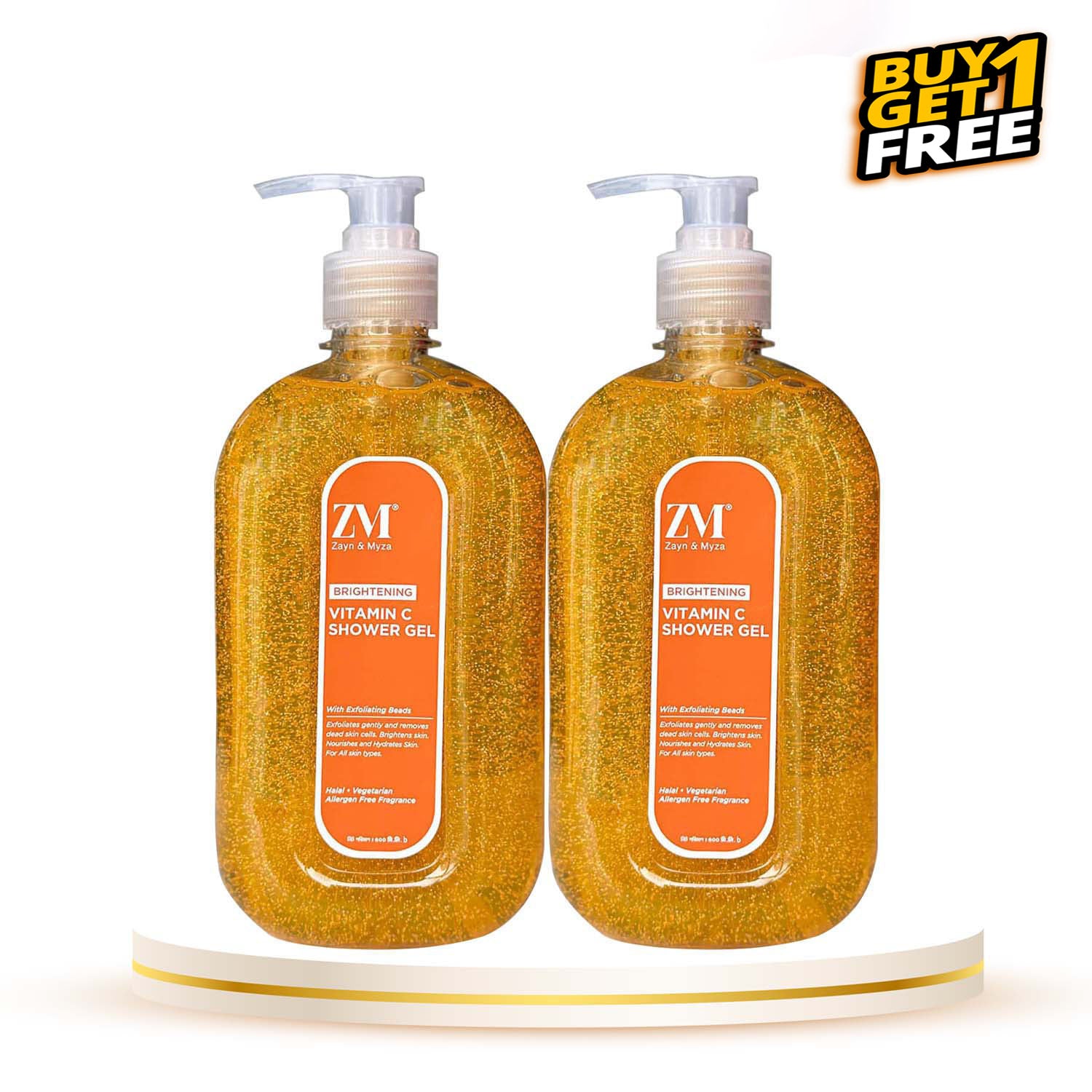 Zayn & Myza Vitamin C Brightening Shower Gel (500ml) - B1G1