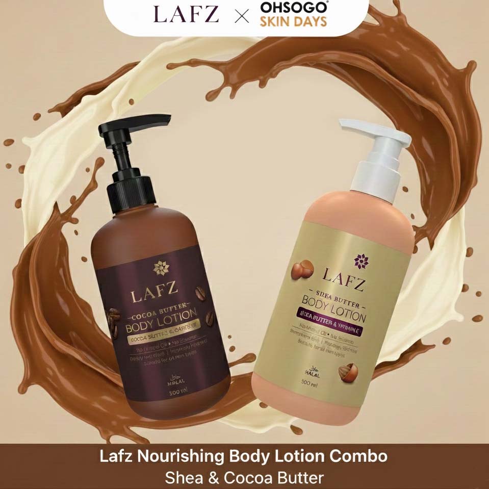 Lafz Nourishing Body Lotion Combo – (500ml x 2) Shea & Cocoa Butter